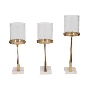 PALMERLAKE SET OF 3 GOLD CANDLE HOLDER 16 (IN) 5