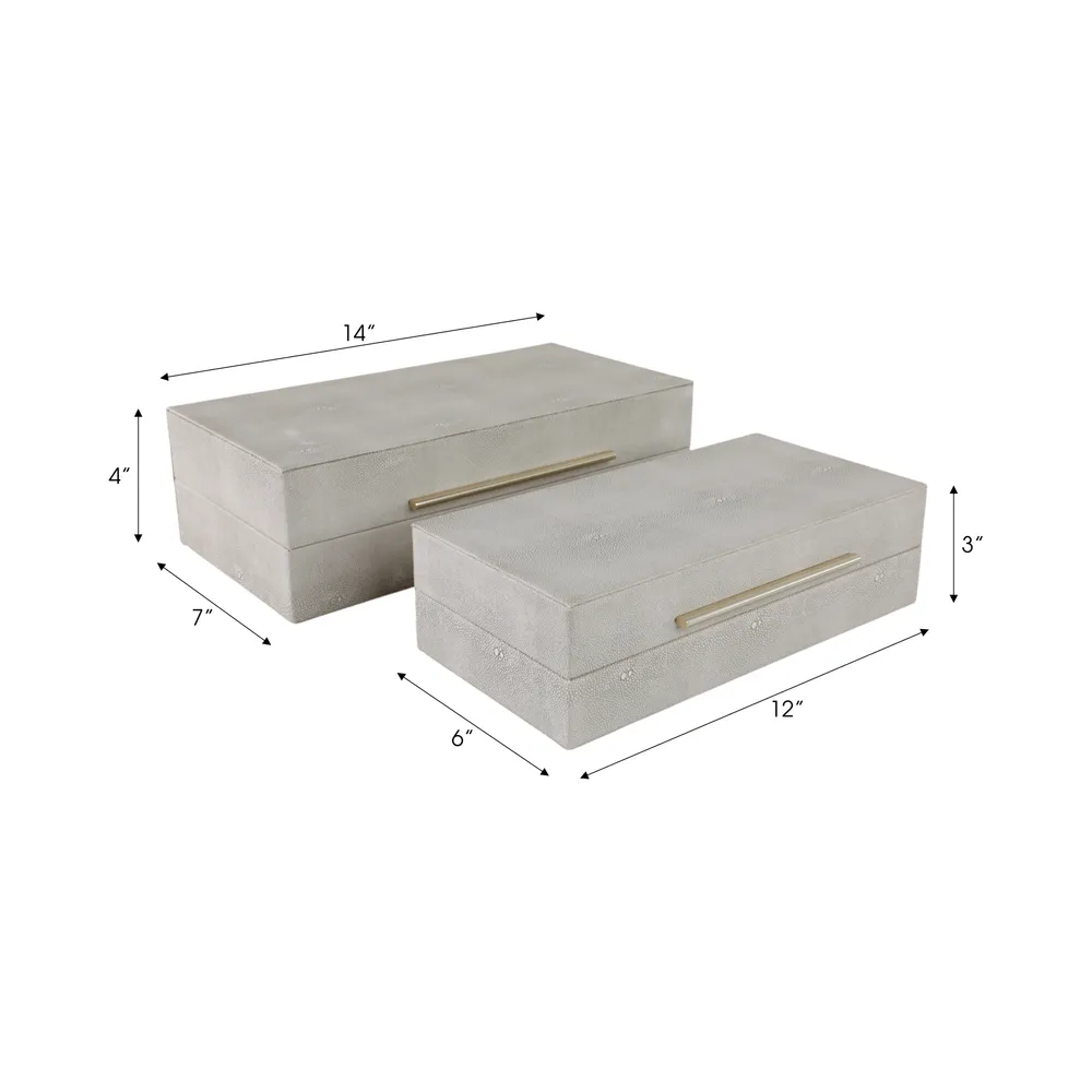 DAVINPARK SET OF 2 IVORY BOXES 4 (IN)
