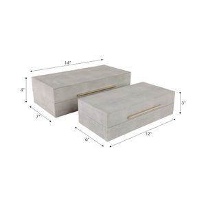 DAVINPARK SET OF 2 IVORY BOXES 4 (IN) 9