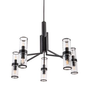 Stripe 31.75'' Wide 10-Light Chandelier - Matte Black 1