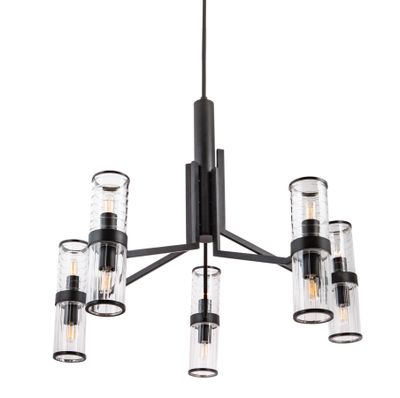 Stripe 31.75″ Wide 10-Light Chandelier - Matte Black