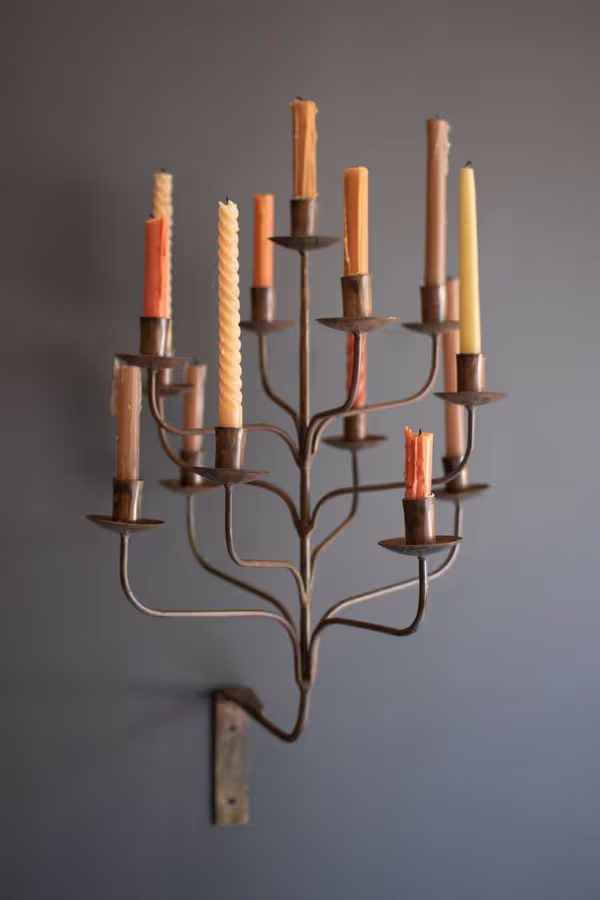 Iron 13 Taper Wall Candelabra