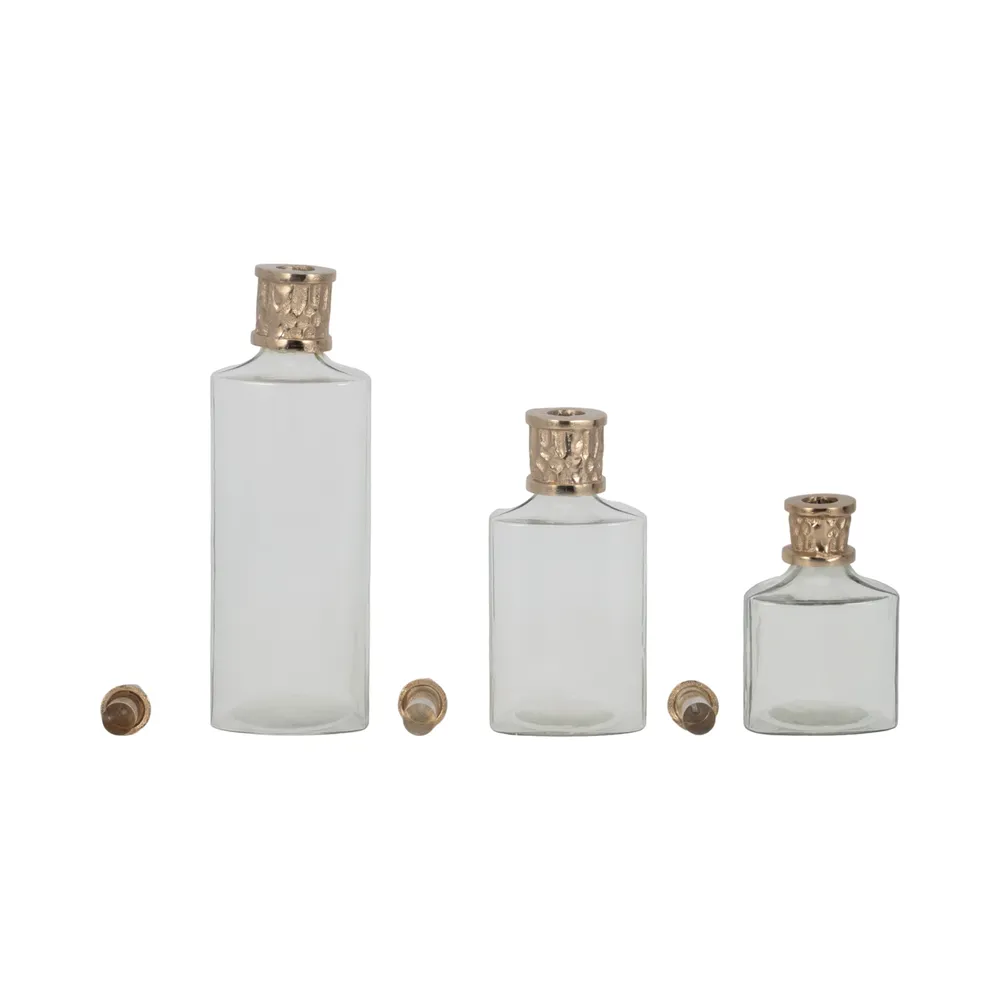 HOUSTONCROSS SET OF 3 GOLD GLASS VASES 17 (IN)