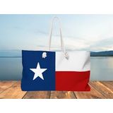 CANVAS ROPE TOTE - TEXAS FLAG 1