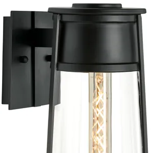 Cone 17'' High 1-Light Outdoor Sconce - Matte Black 3