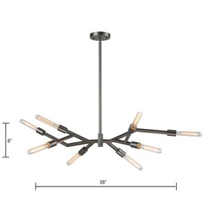 Freeform 38'' Wide 8-Light Chandelier - Graphite 2