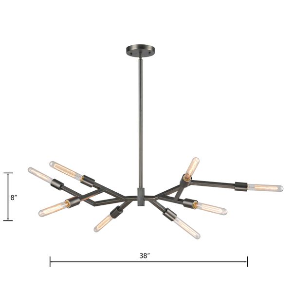 Freeform 38'' Wide 8-Light Chandelier - Graphite