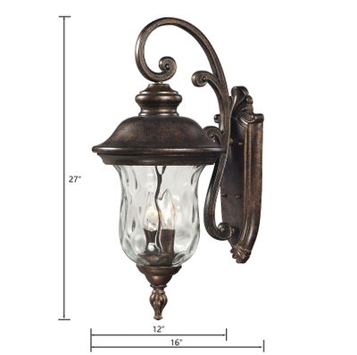 Lafayette 27″ High 3-Light Outdoor Sconce - Regal Bronze