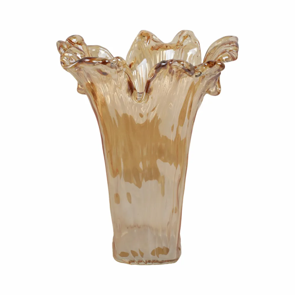 CLAYMORE BROWN GLASS VASE 15 (IN)
