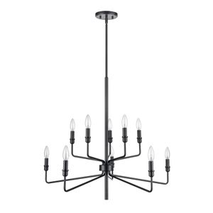 Saginaw 34'' Wide 10-Light Chandelier - Matte Black 2