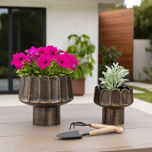 MAXWELLSHAW SET OF 2 GOLD PLANTER 11 (IN) 13