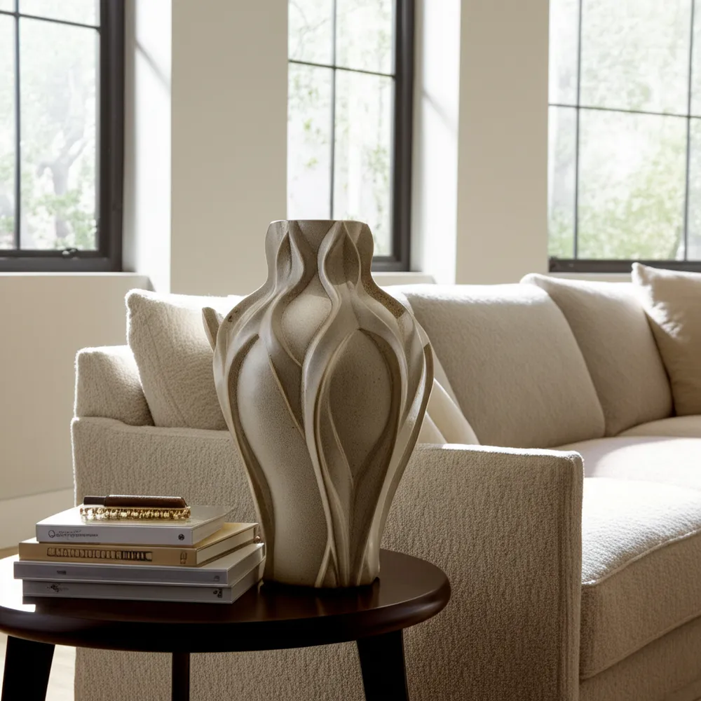 CARLTONOAK IVORY VASE 18 (IN)