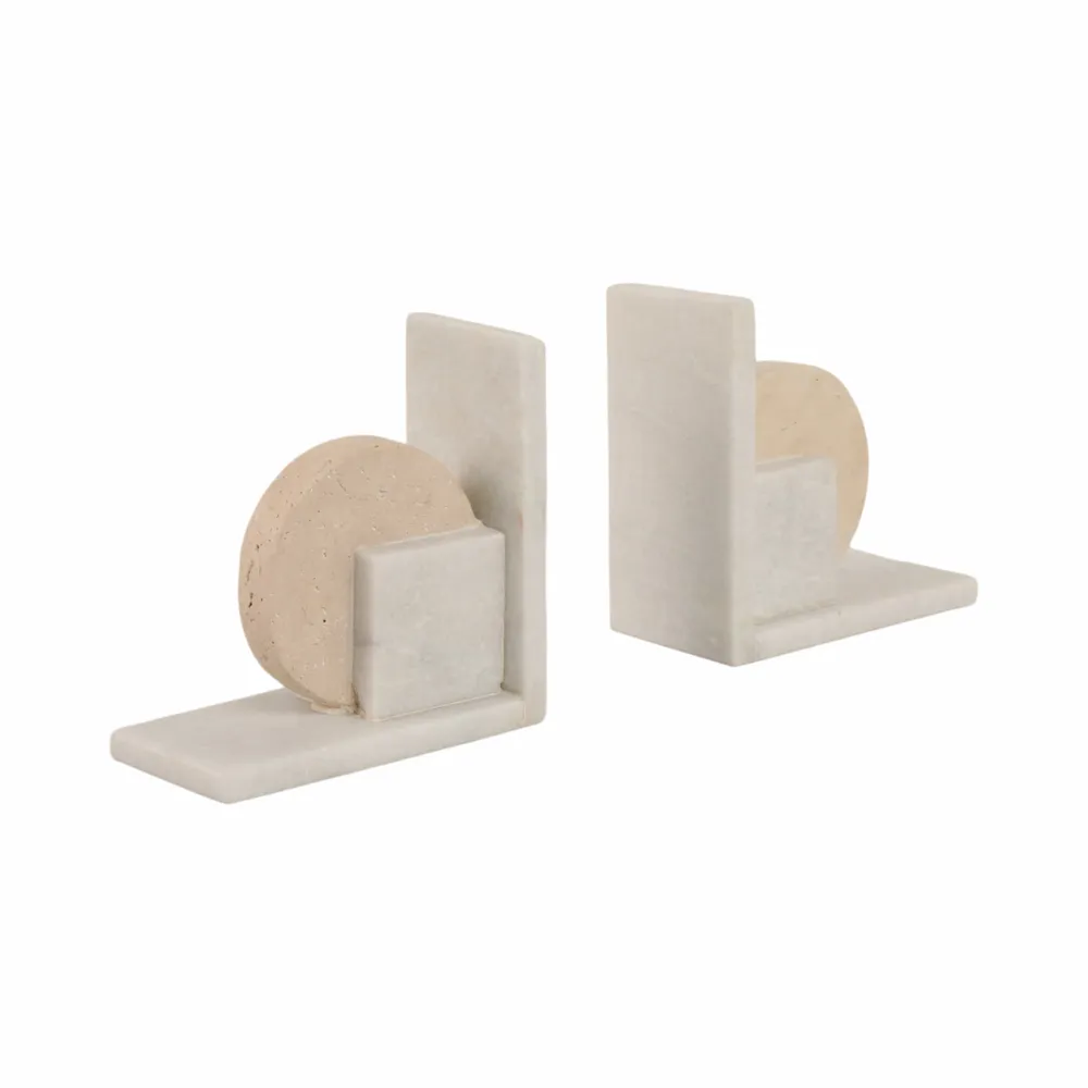 CASEYLAND SET OF 2 WHITE BOOKENDS 6 (IN)
