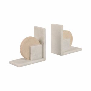 CASEYLAND SET OF 2 WHITE BOOKENDS 6 (IN) 4
