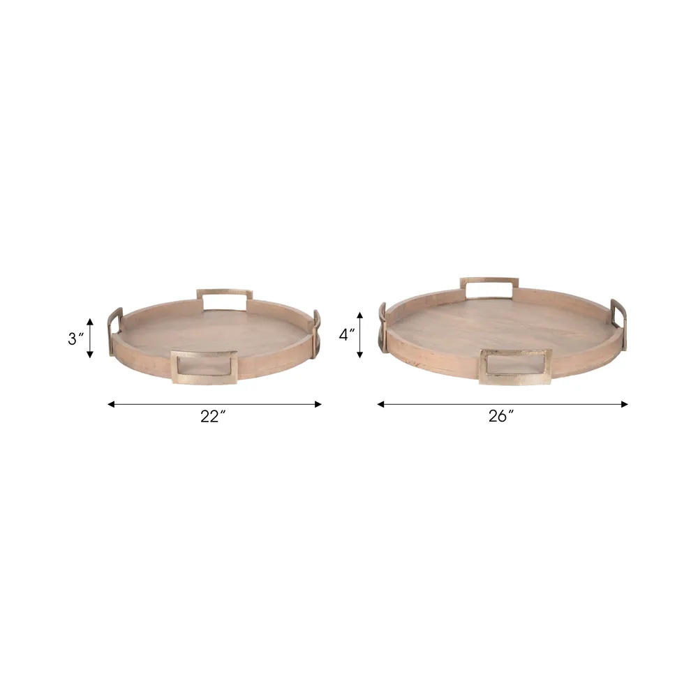 HELTONVALE SET OF 2 BROWN TRAY 4 (IN)