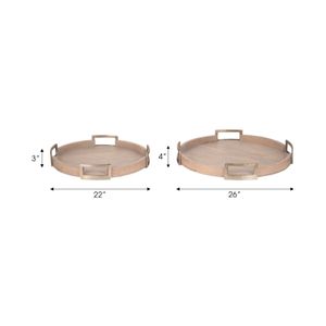 HELTONVALE SET OF 2 BROWN TRAY 4 (IN) 8