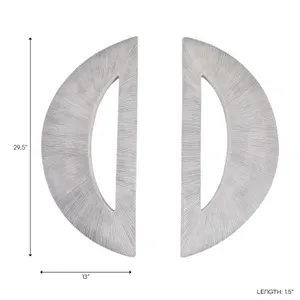 LANEMORE SET OF 2 WHITE WALL SCULPTURES 30 (IN) 8