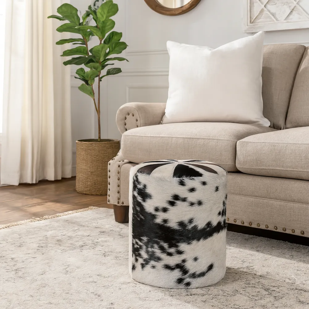 SARAHFORD BLACK OTTOMAN 19 (IN)