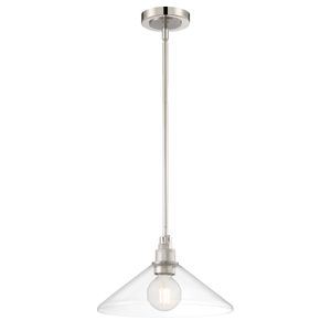 Charis 12.5'' Wide 1-Light Mini Pendant - Polished Nickel with Brushed Nickel 1