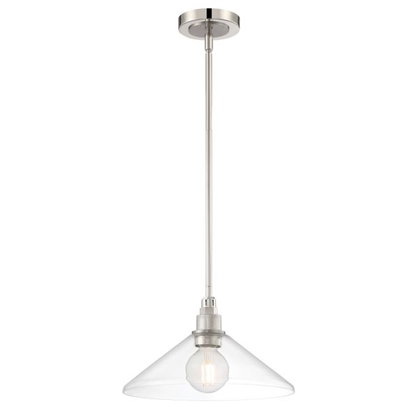 Charis 12.5'' Wide 1-Light Mini Pendant - Polished Nickel with Brushed Nickel