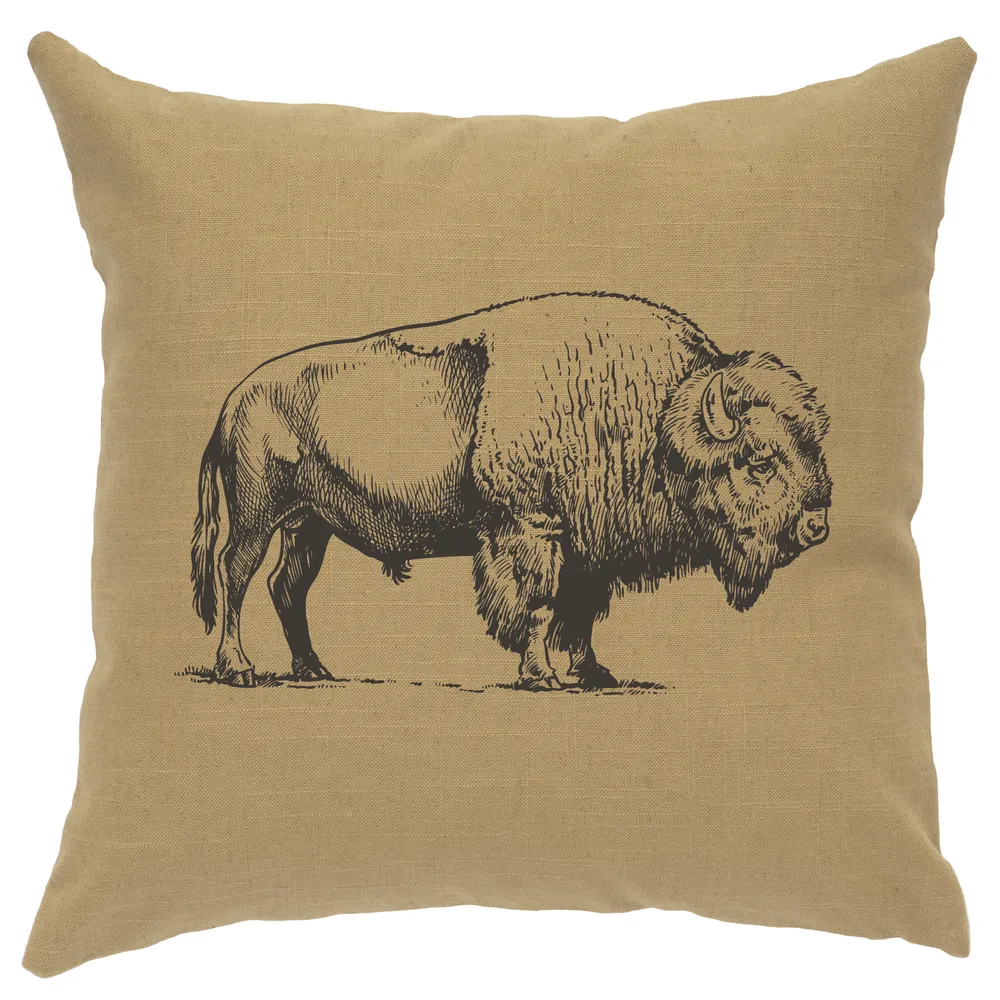 Image Pillow - Buffalo - Linen Straw
