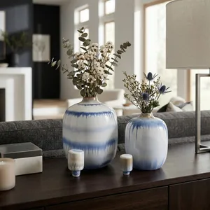 HATTONSTONE SET OF 2 BLUE JARS 12 (IN) 9