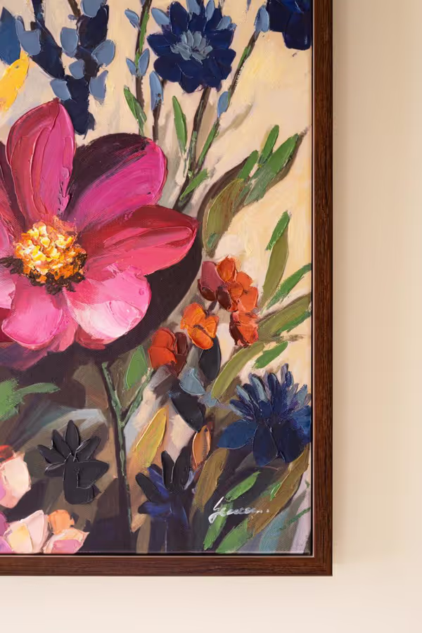 Framed Wild Flowers Painting