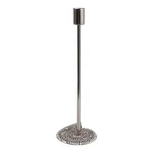 11X4" SEASHELL BASE TAPER HOLDER, SILVER 4