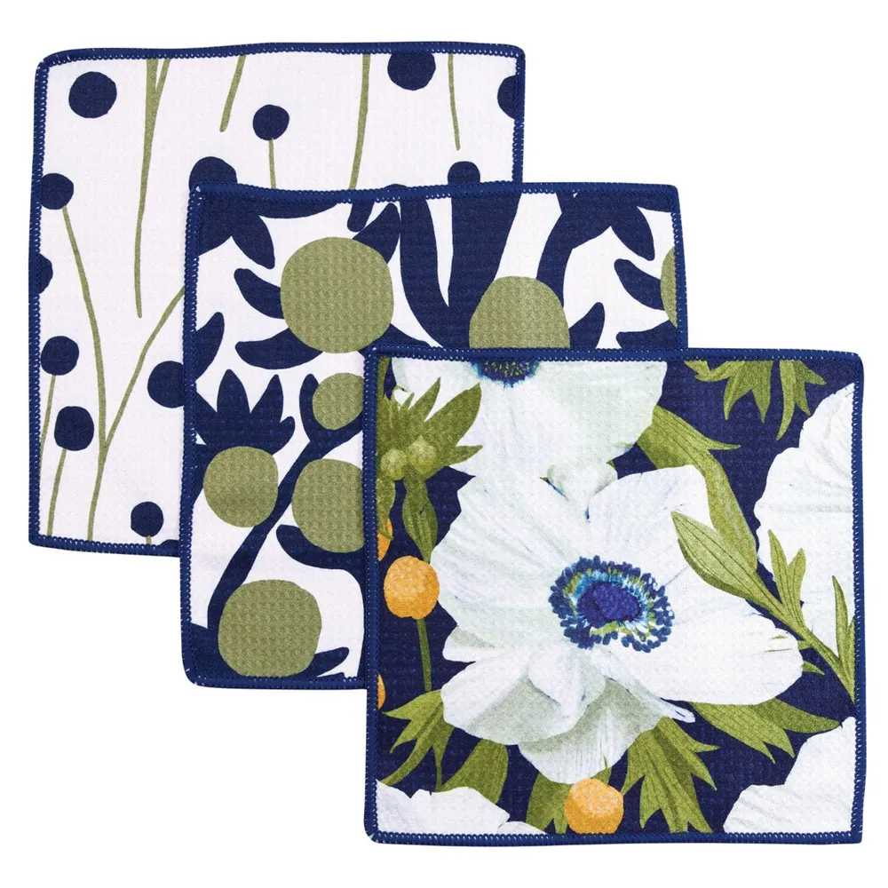 Anemone Poppy Eco Dish Cloth (Set of 3)