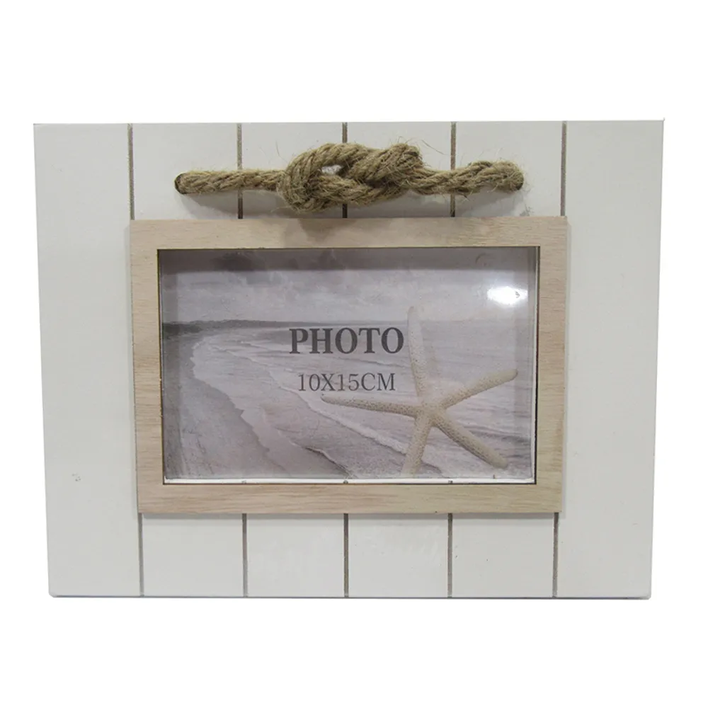 9" WHITE FRAME WITH ROPE KNOT