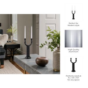 NICOLEHAVEN BLACK CANDLE HOLDER 16 (IN) 10
