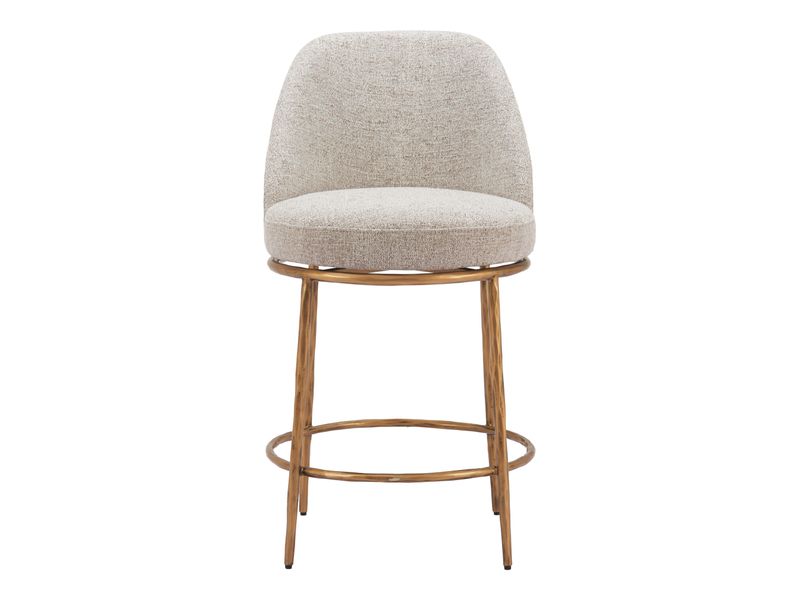 Nordhavn Swivel Counter Stool Beige & Gold 4