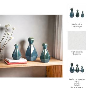 GIFFORDCLIFF SET OF 3 BLUE VASES 13 (IN) 9