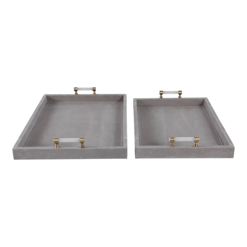 HARPERPORT SET OF 2 GRAY TRAY 3 (IN)