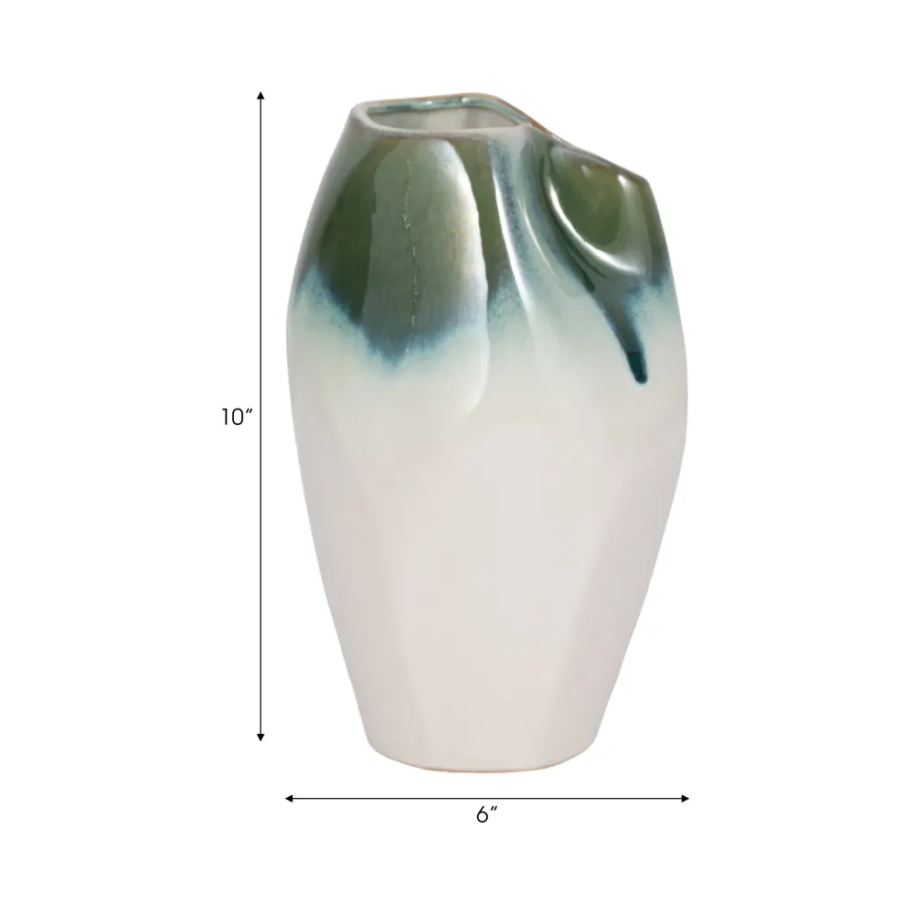 ALDERVALE WHITE VASE 10 (IN)