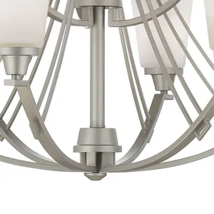 Wright 33'' Wide 9-Light Chandelier - Matte Nickel 3