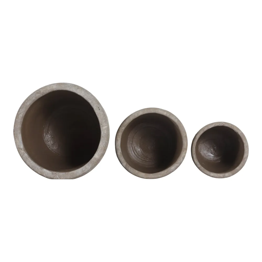 TATESIDE SET OF 3 GRAY PLANTER 8 (IN)