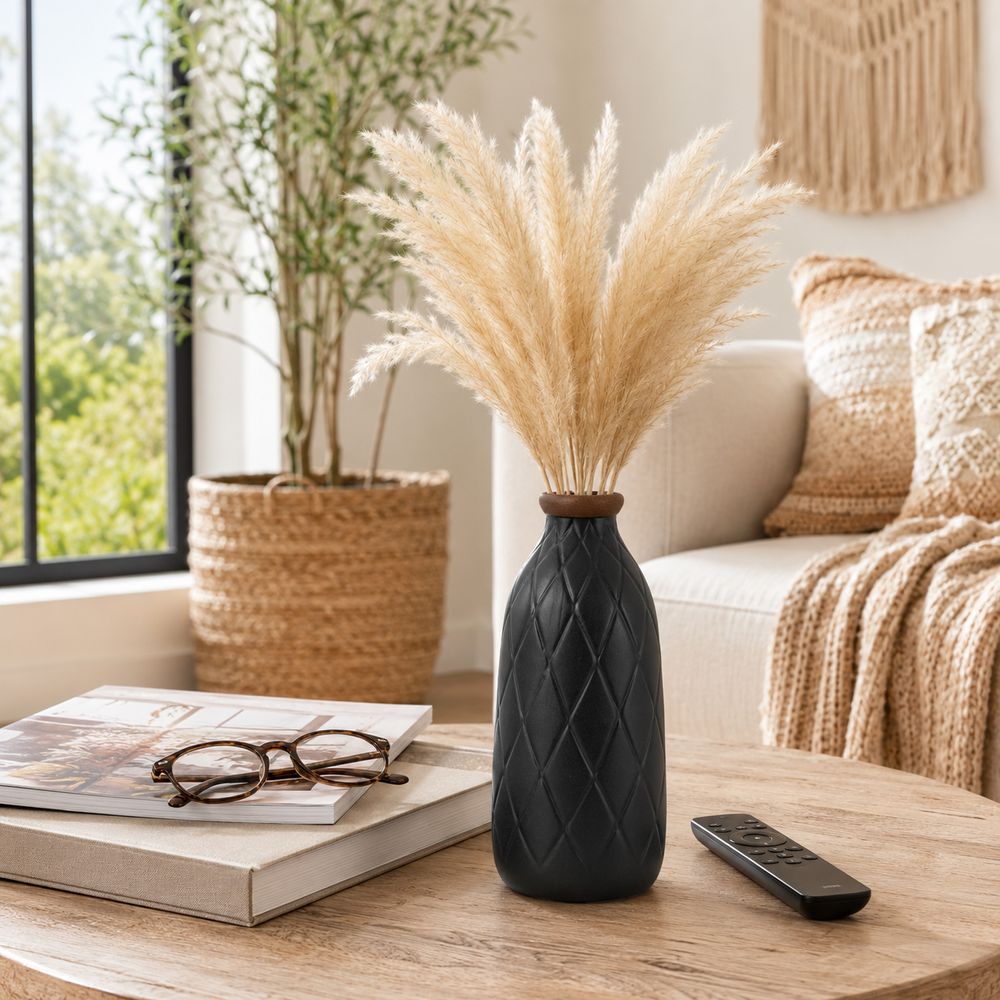 EMMONSFORD BLACK VASE 9 (IN)