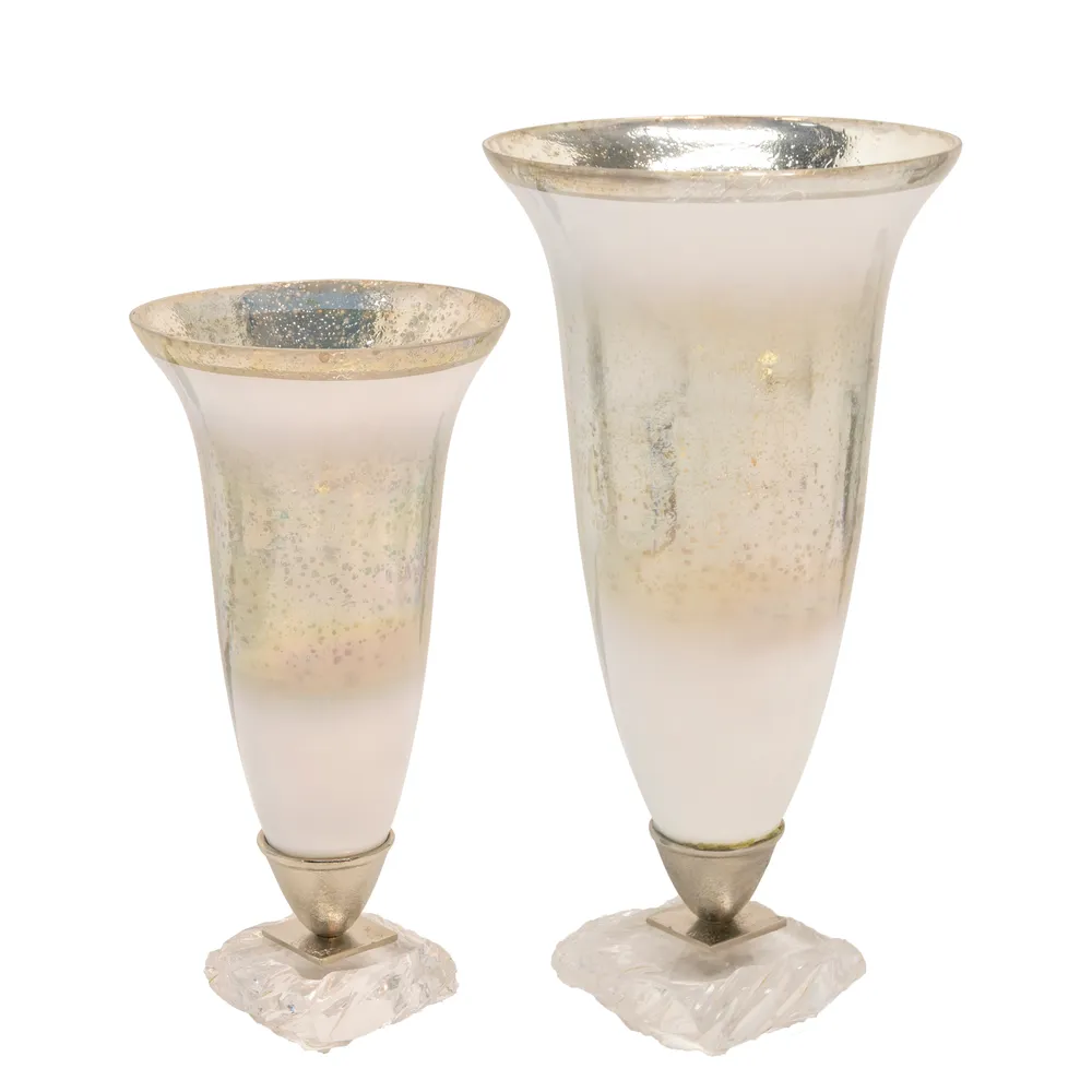 DAMIENVIEW SILVER GLASS VASE 18 (IN)