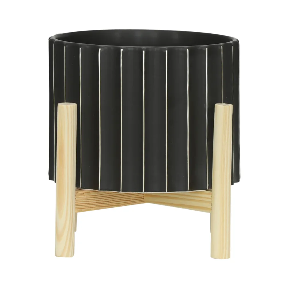 CLAXTONFIELD BLACK PLANTER 9 (IN)