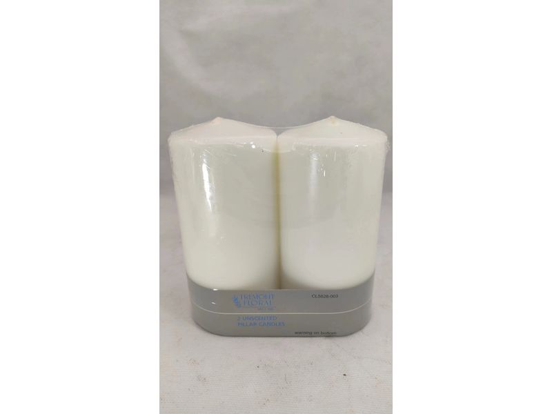 6" White Pillar Candle, 2ct. 1