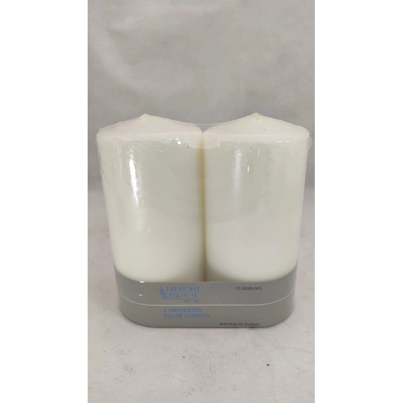 6" White Pillar Candle, 2ct.