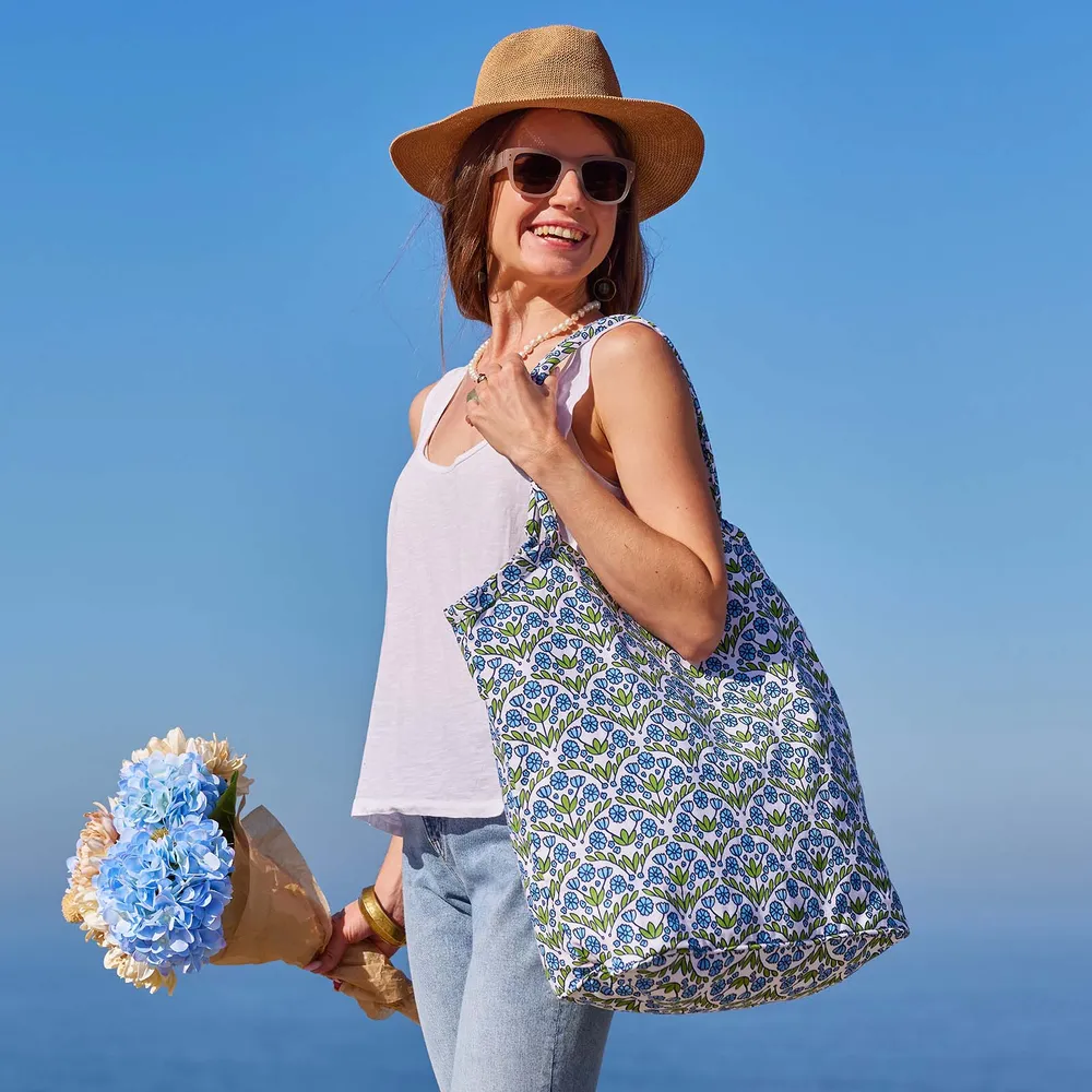 Blaire Blue Canvas Bucket Bag