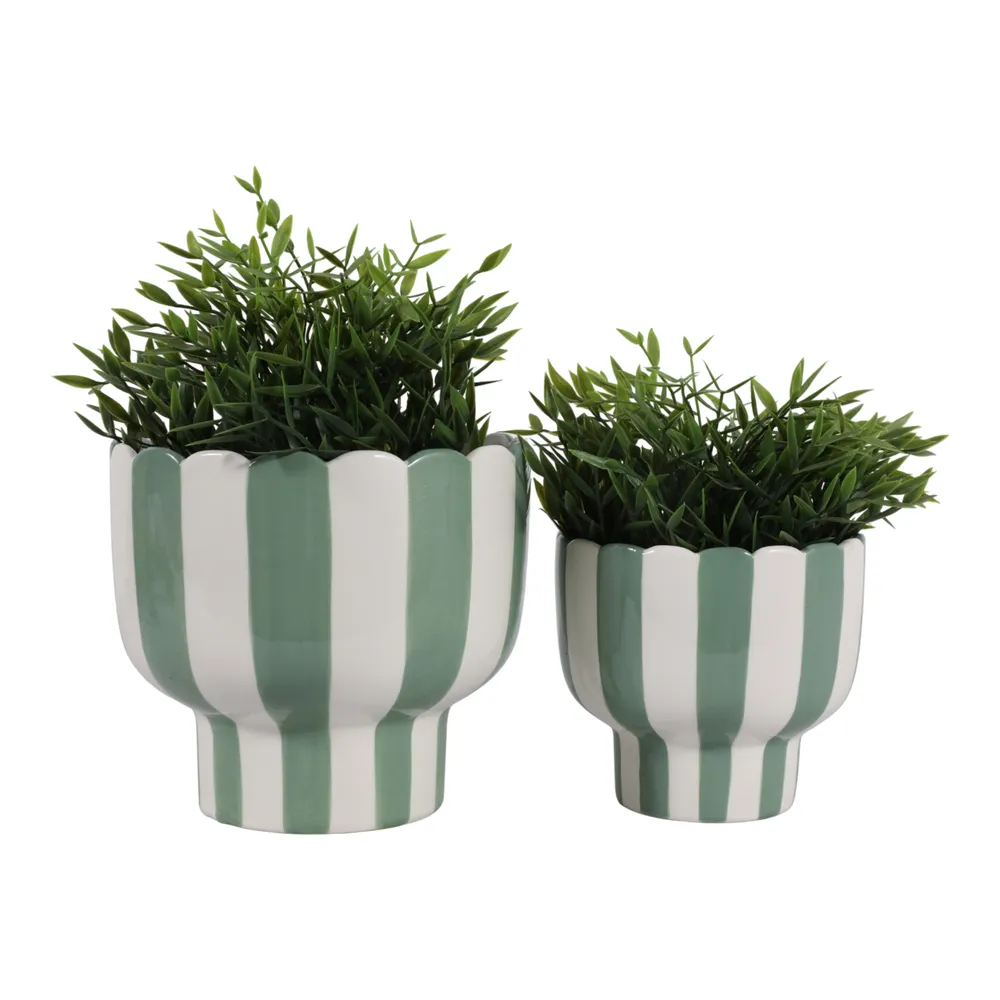 HARDYGROVE SET OF 2 GREEN PLANTER 7 (IN)