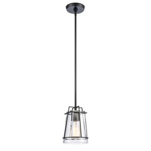 Square To Round 6'' Wide 1-Light Mini Pendant - Matte Black 1