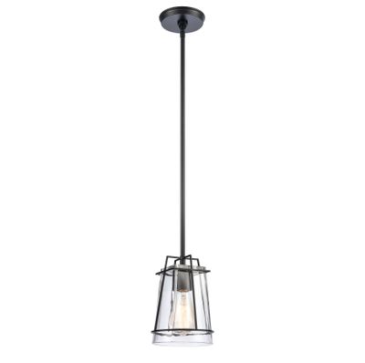 Square To Round 6″ Wide 1-Light Mini Pendant - Matte Black