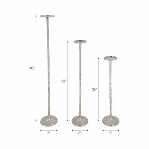 BREEFIELD SET OF 3 SILVER CANDLE HOLDER 40 (IN) 9