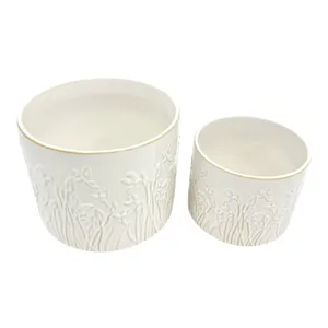DANEBY SET OF 2 IVORY PLANTER 7 (IN) 3
