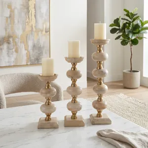 JULIANROSE SET OF 3 BROWN CANDLESTICK 23 (IN) 11