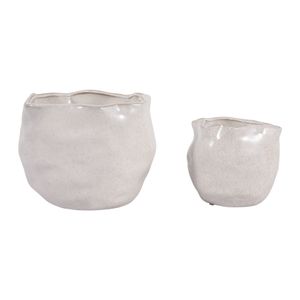 DRAPERSTONE SET OF 2 IVORY PLANTER 6 (IN) 5